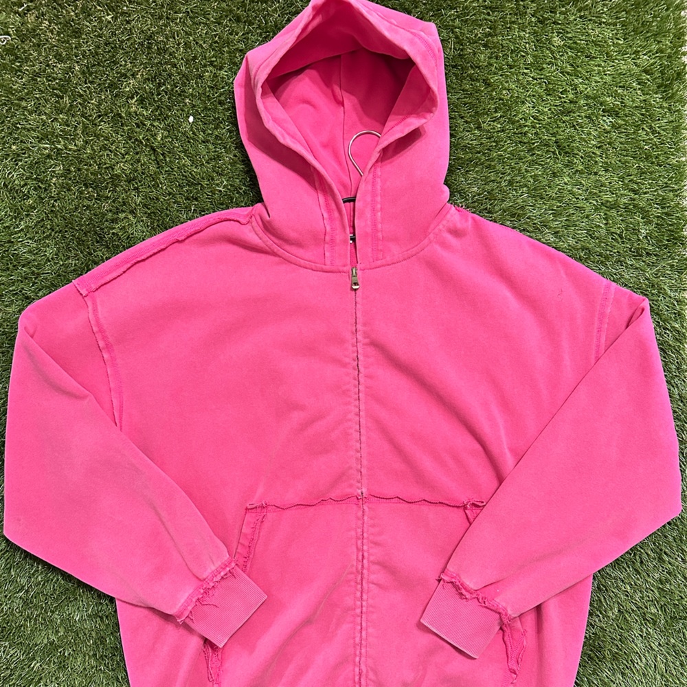 Pink Unisex 450gsm Distressed Hoodie